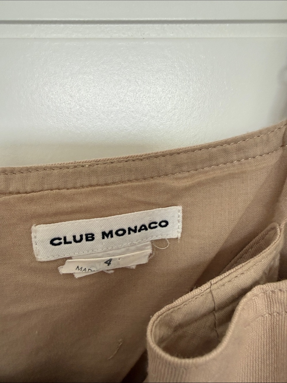 Club Monaco Tan Sleeveless Midi Jumpsuit with Self-Tie Belt - Picture 4 of 4